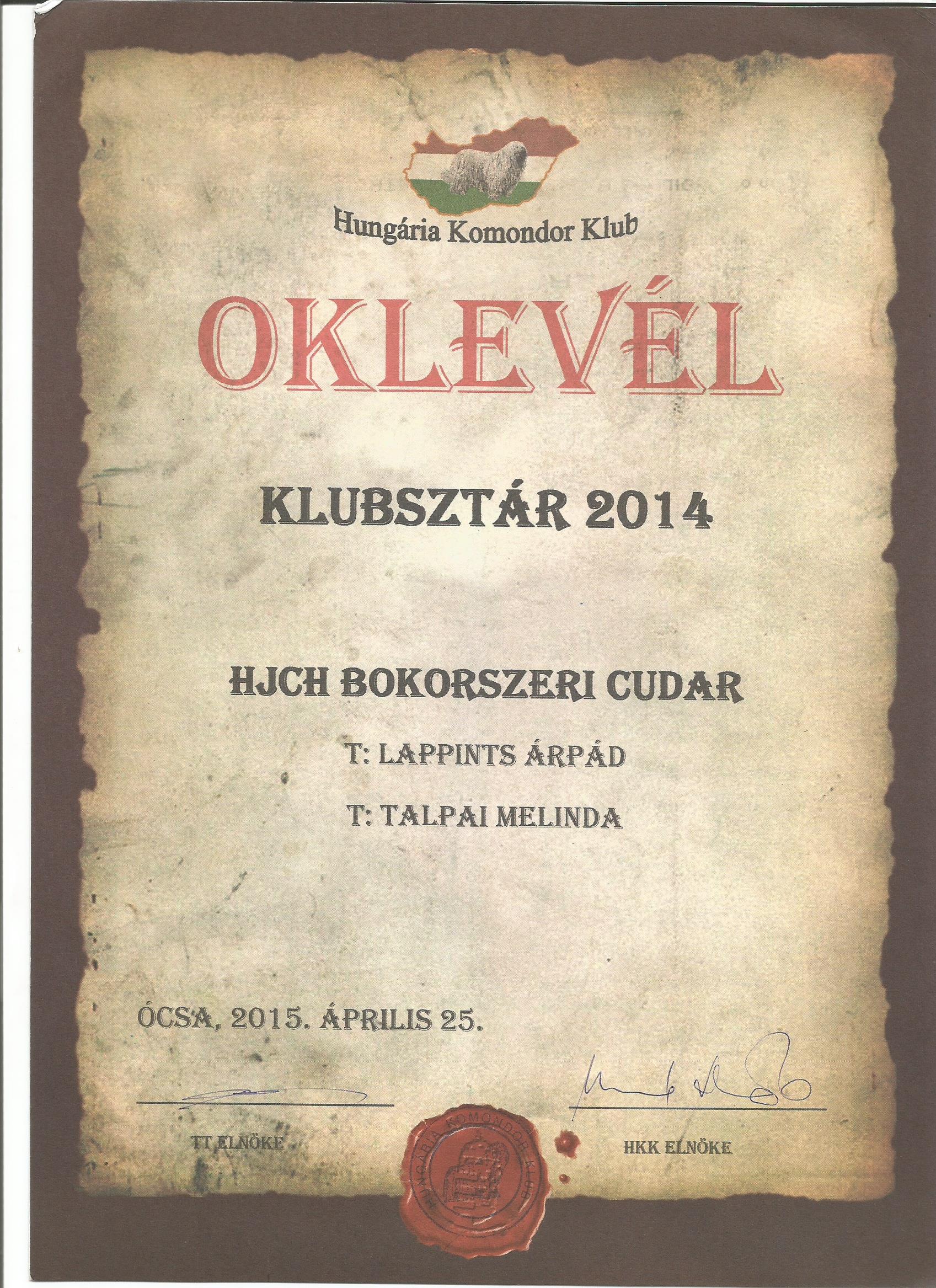 Komondor Klsz.2014
